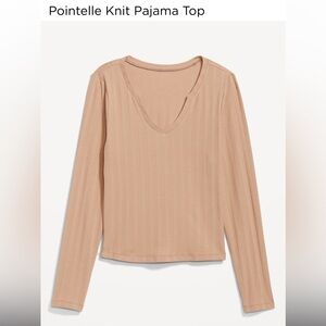 NWT Pointelle Knit Pajama Top - light brown